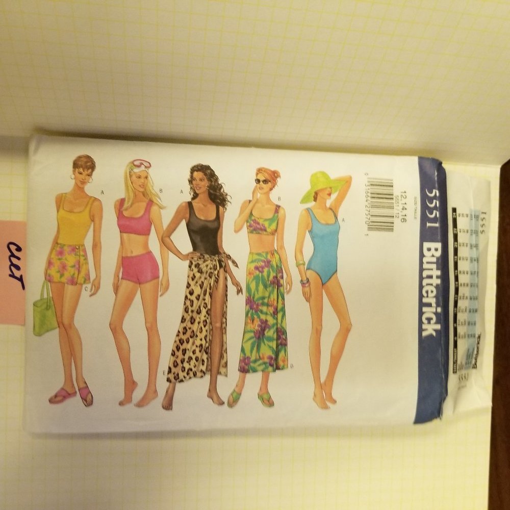 ✅5551 CUT Butterick Swimsuits & Cover-Up Sewing Pat